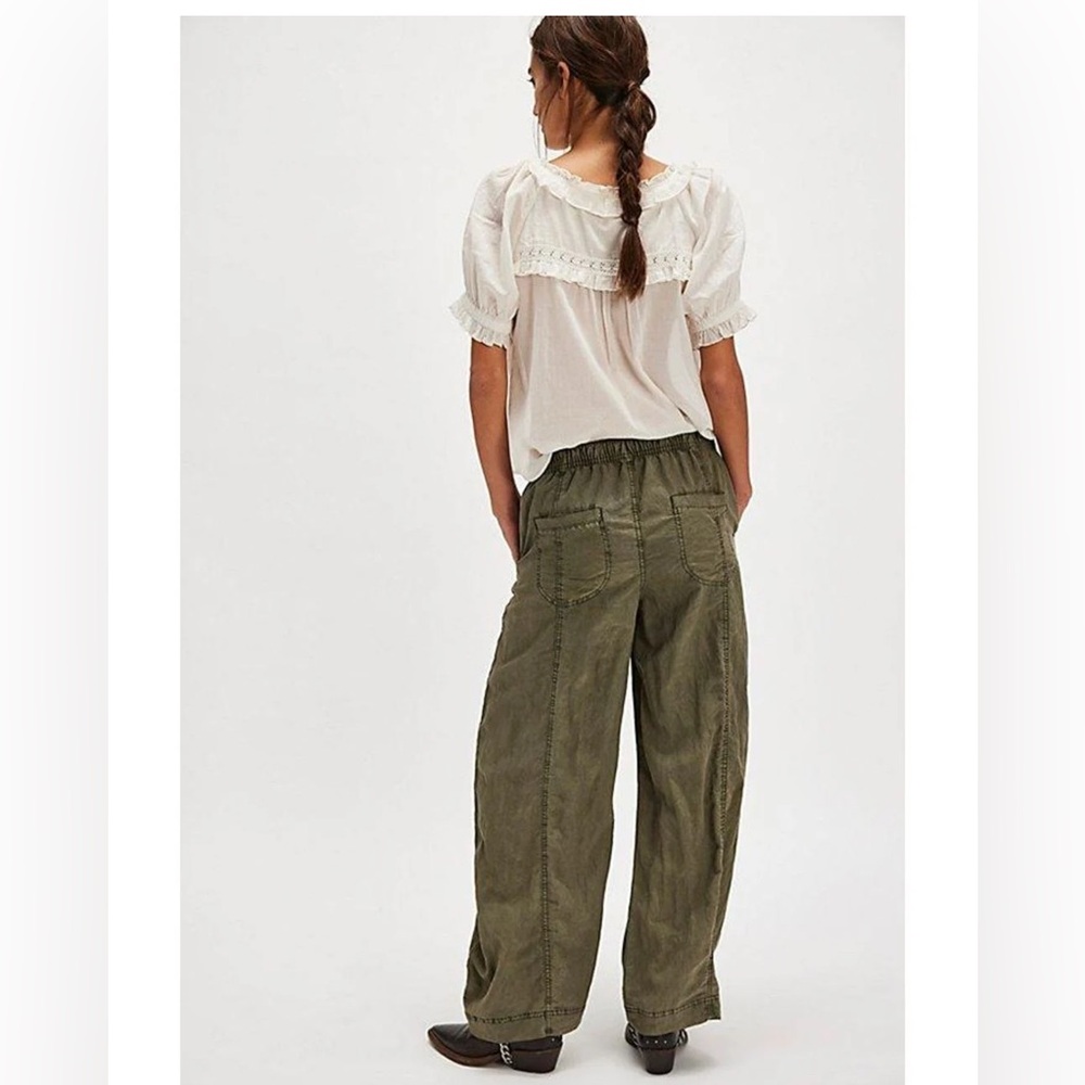 Free People We The Free Barrel Pants in Crystal Kelp